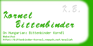 kornel bittenbinder business card